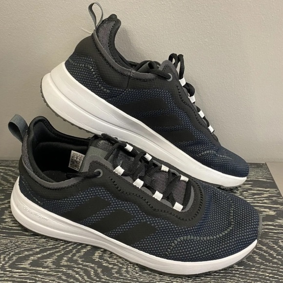 Adidas fukasa run women's running shoes size 9.5 black white athletic sneakers - Picture 2 of 16